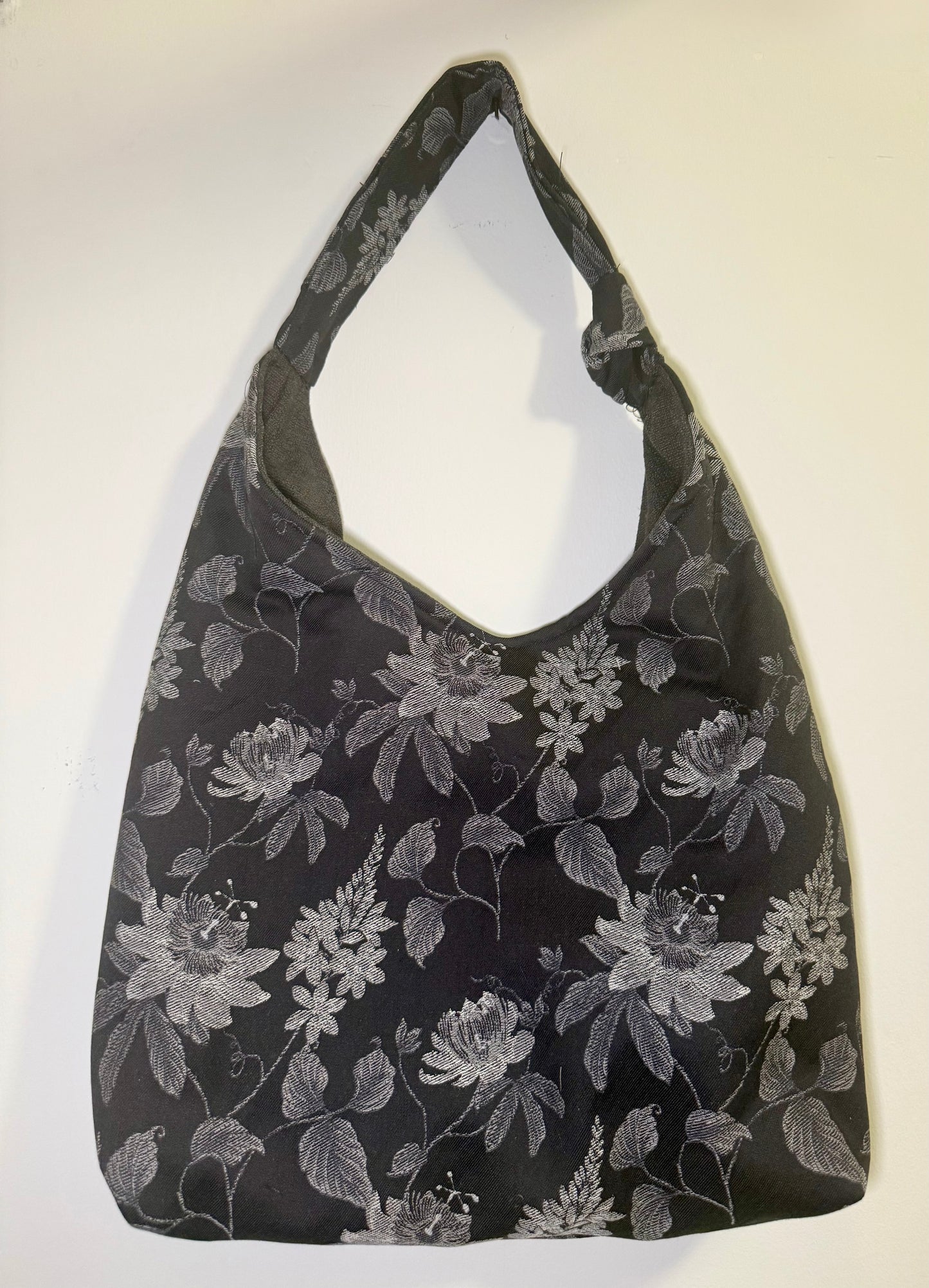 Angie Bag Jacquard a fiori grigi