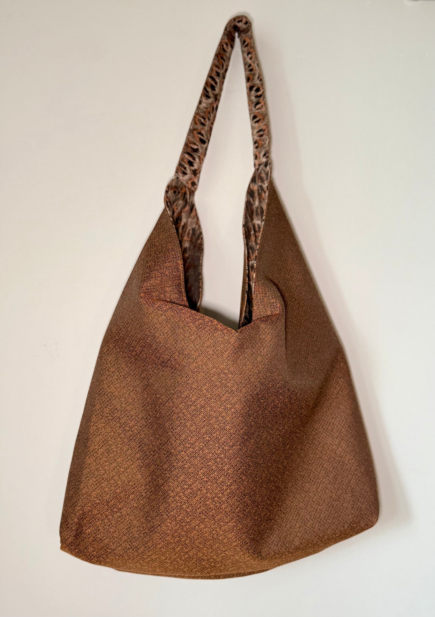 Angie Bag Pied de Poule reversibile fantasia nocciola - Retro nocciola