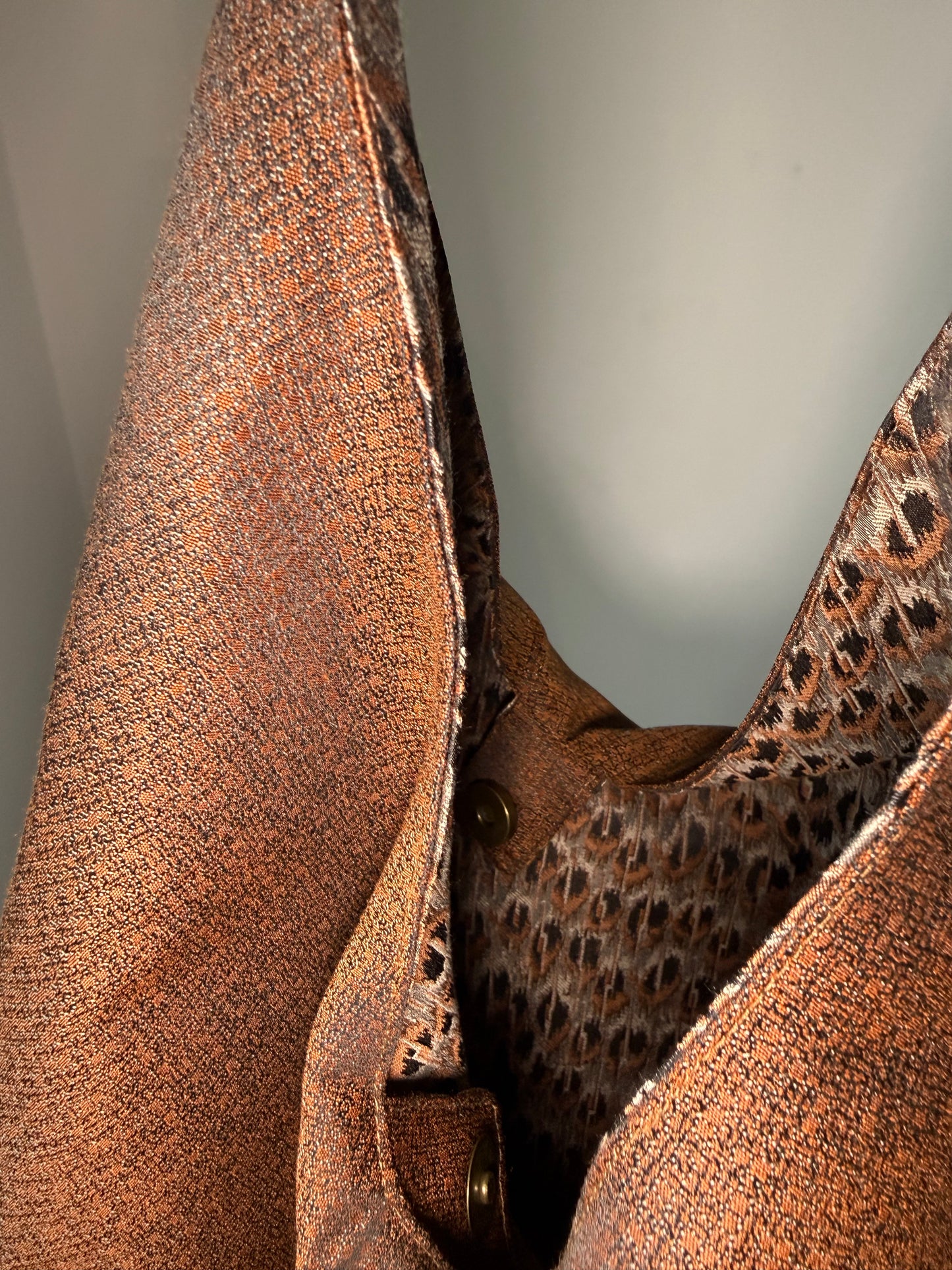 Angie Bag Pied de Poule reversibile fantasia nocciola - Retro nocciola