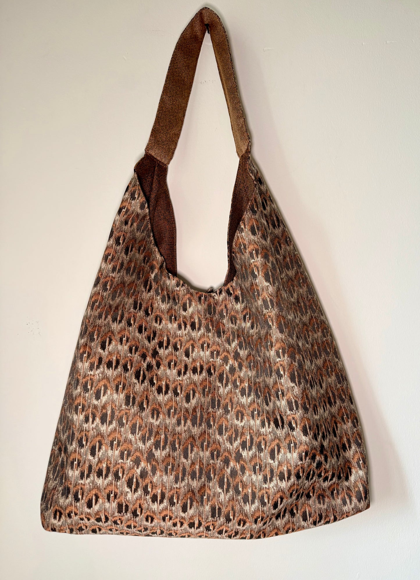 Angie Bag Pied de Poule reversibile fantasia nocciola - Retro nocciola