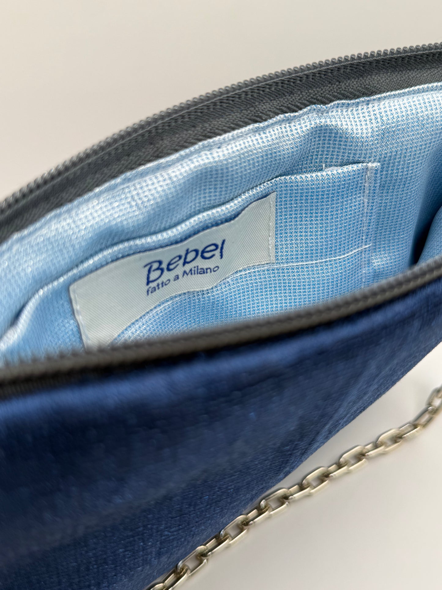 La Poshetta Jacquard fiori grigi e blu - Retro blu