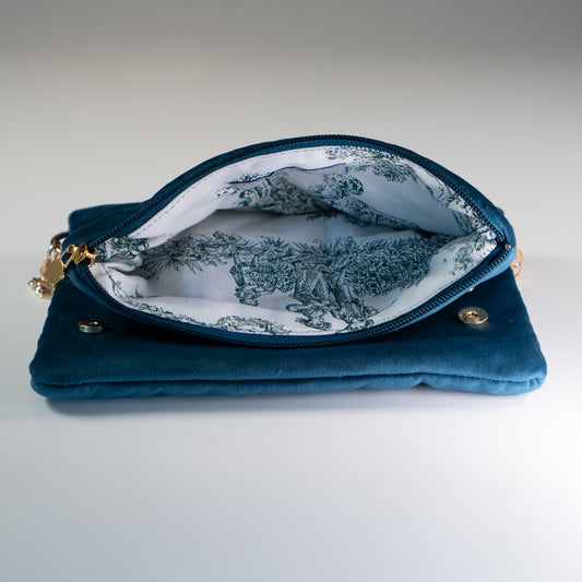 Zippy velluto petrolio