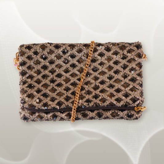 Zippy paillettes marroni e beige