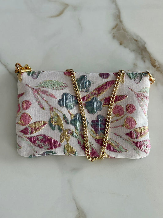 La Poshetta Mini jacquard fiori rosa