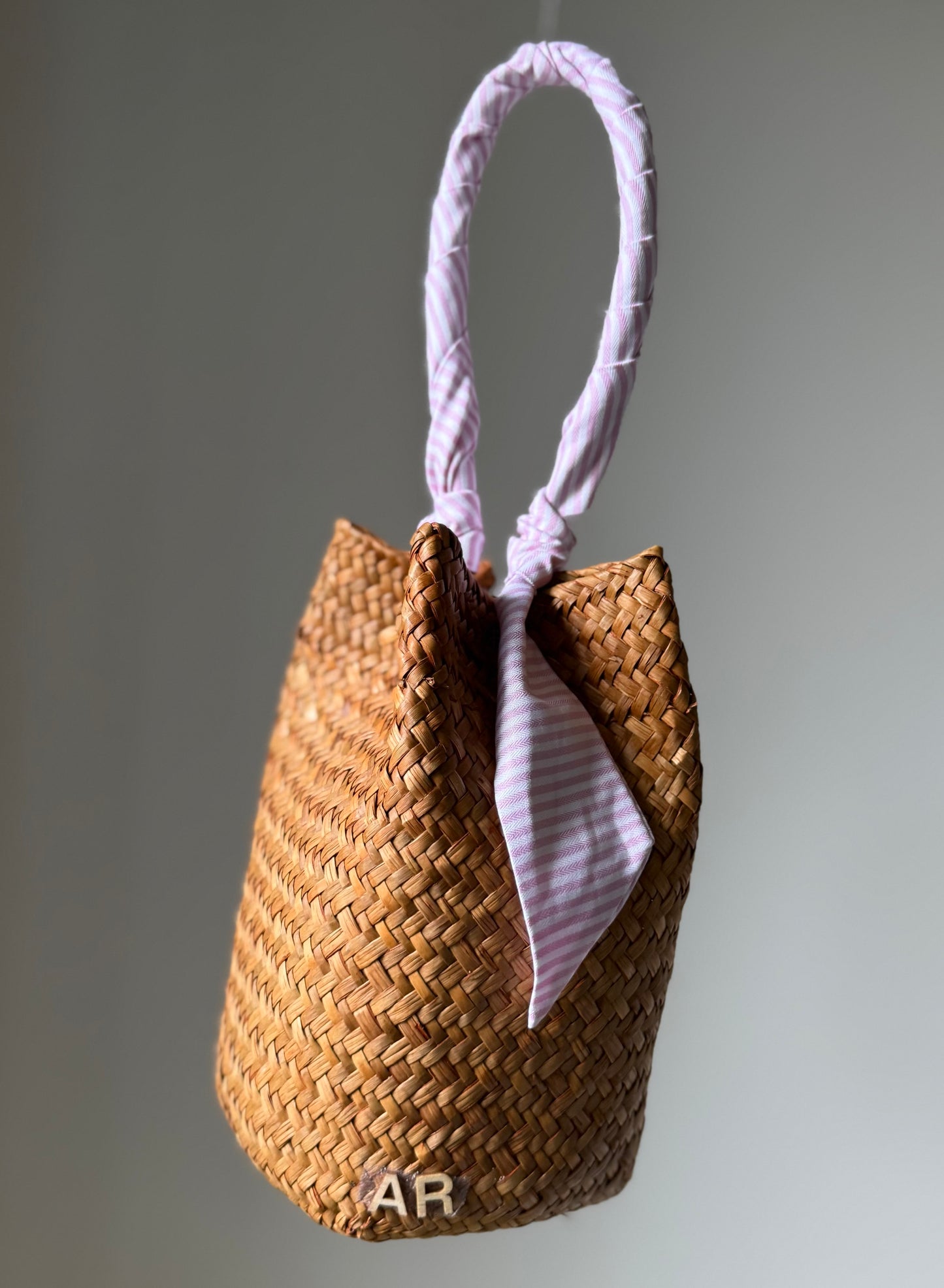 Sandy Bag - Twilly a righe rosa - Personalizzabile con le iniziali