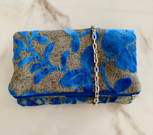 Zippy jacquard a fiori celesti