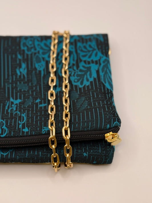 Zippy jacquard floreale nero e verde