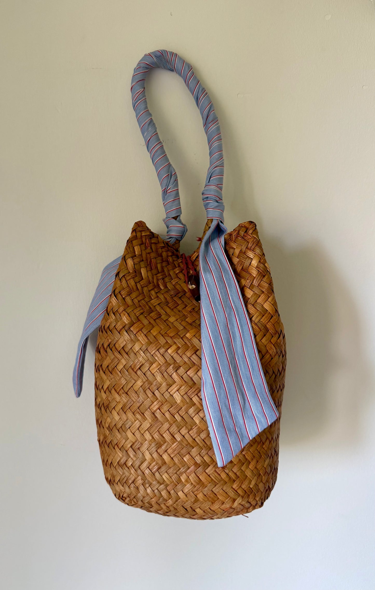 Sandy Bag - Twilly a righe azzurre e blu - Personalizzabile con le iniziali