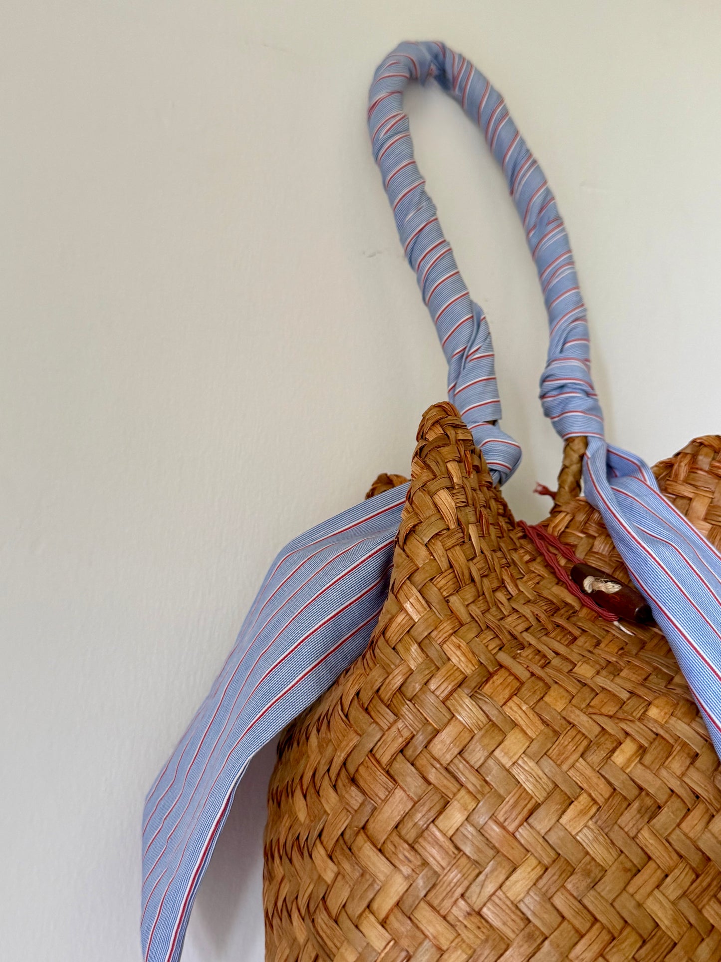 Sandy Bag - Twilly a righe azzurre e blu - Personalizzabile con le iniziali