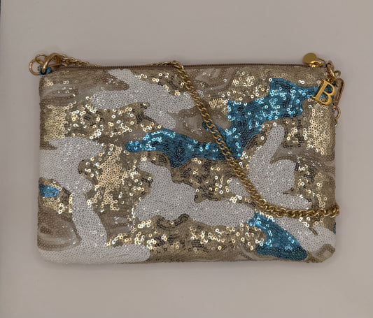 La Poshetta paillettes panna, beige e azzurro