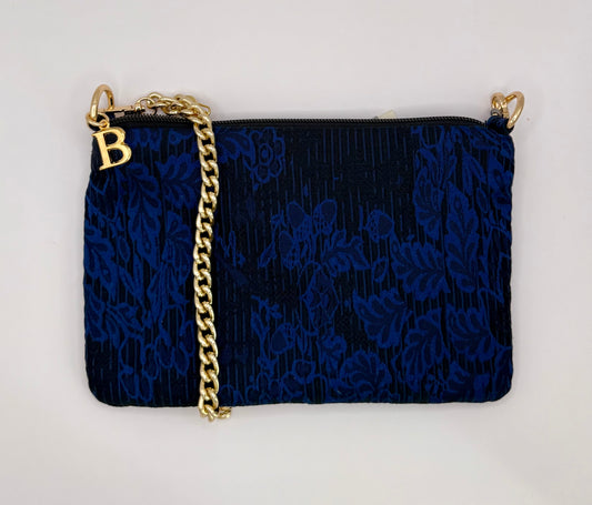 La Poshetta Mini jacquard nero e blu