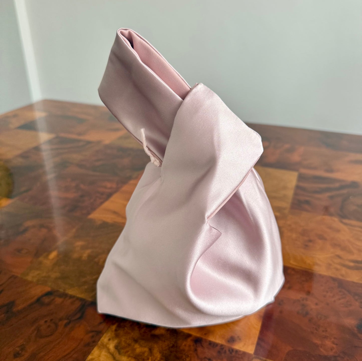 Bond in seta reversibile rosa antico e rosa cipria