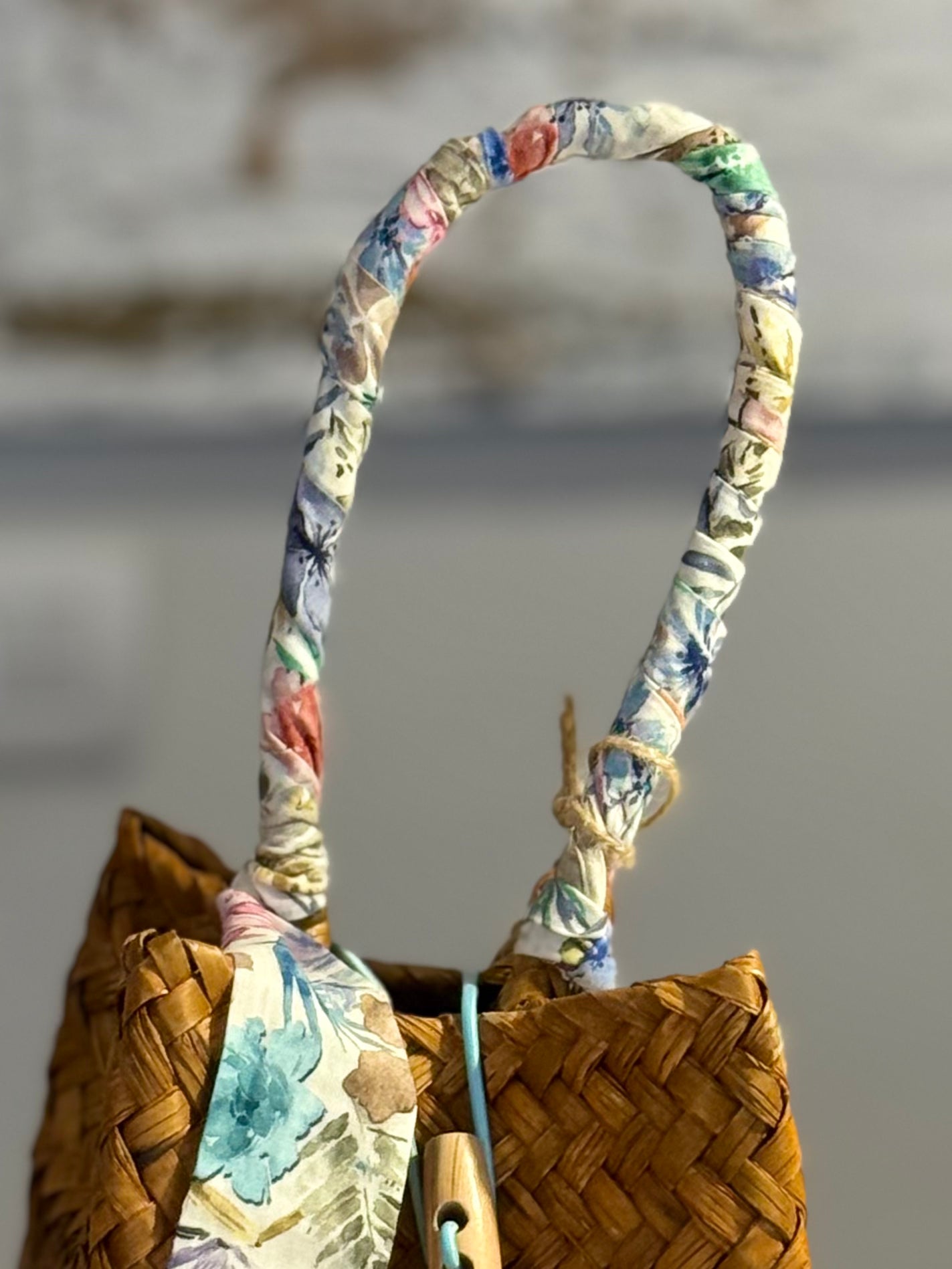 Sandy Bag - Twilly fiori blu e azzurri - Personalizzabile con le iniziali