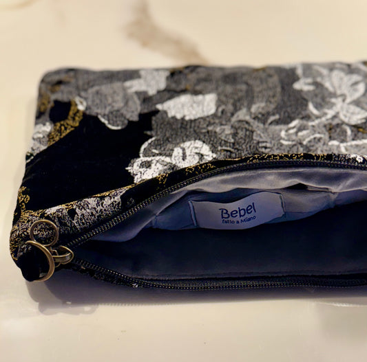 La Poshetta nera in velluto Jacquard a fiori