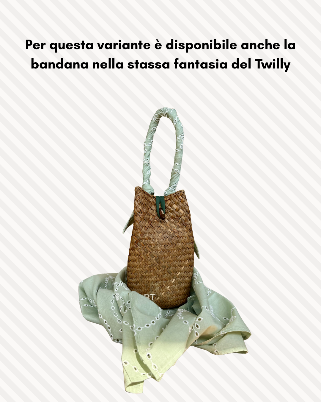 Sandy Bag - Sangallo verde acqua - Personalizzabile con le iniziali