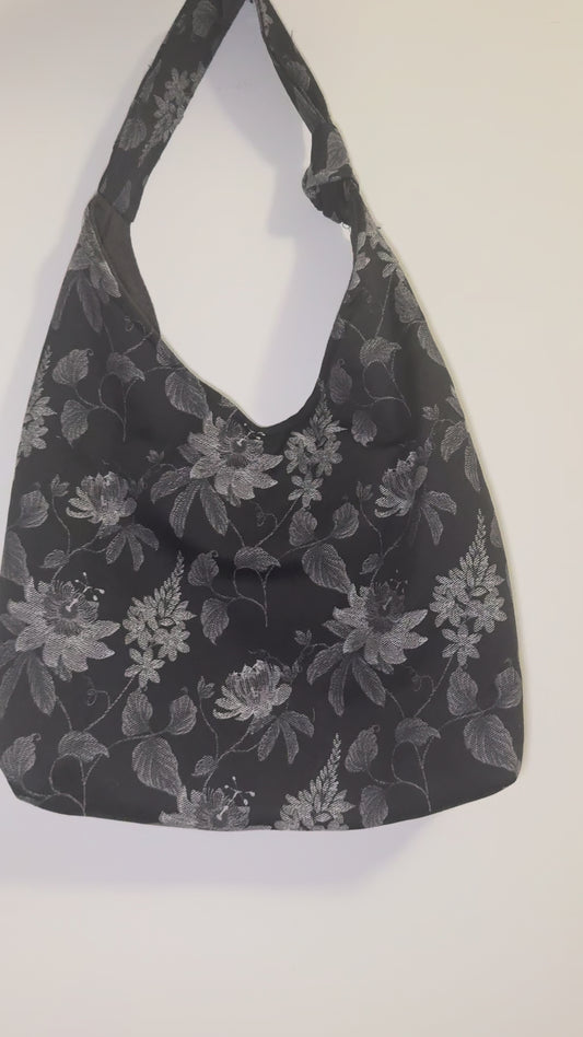 Angie Bag Jacquard a fiori grigi